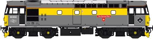 Heljan 3336 Class 33/2 33202 The Burma Star in BR engineers dutch grey ...