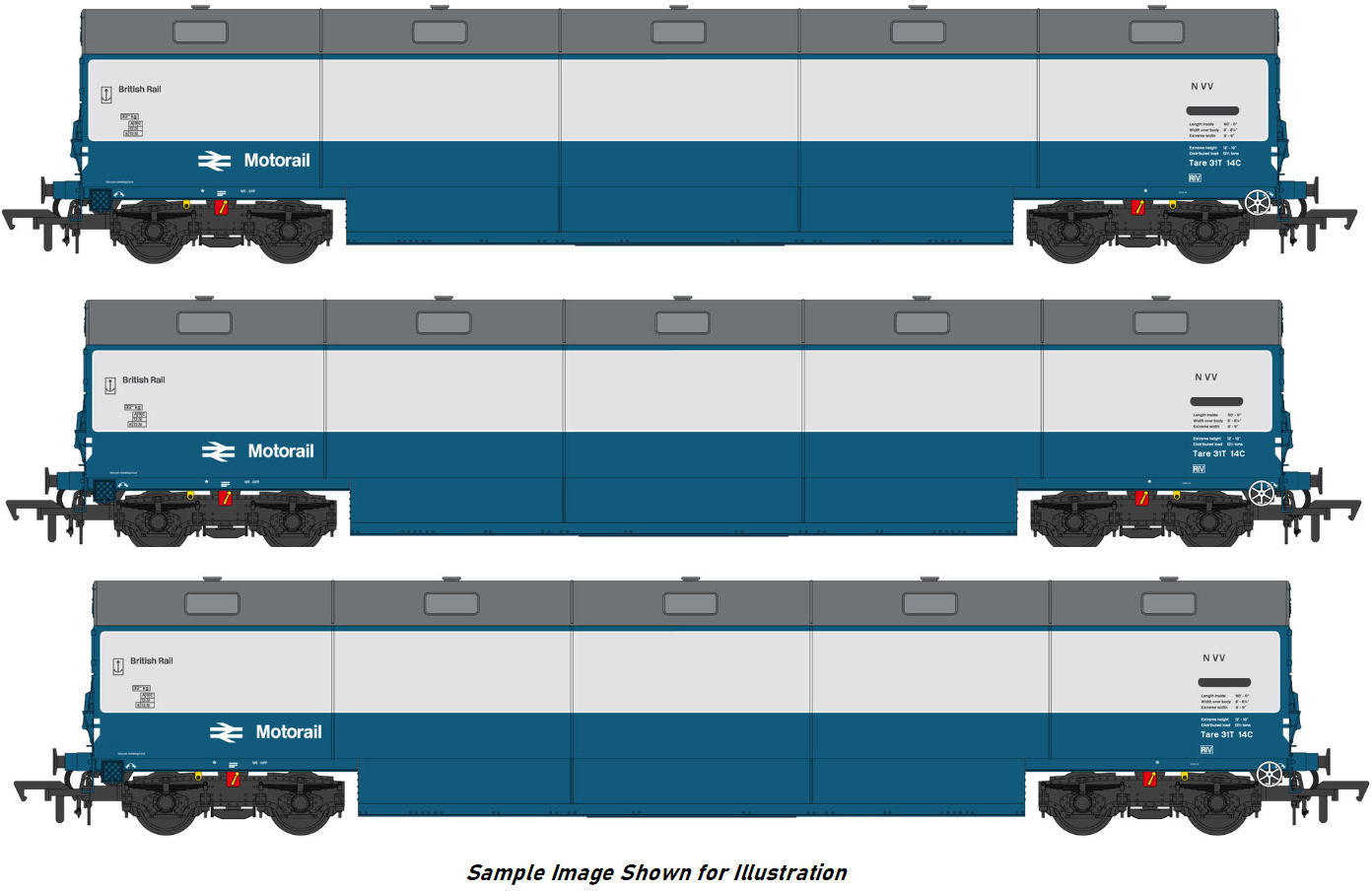 Heljan 9625 Nvv Car Carrier Set Br Bluegrey E96288289293e Weathered Railway Models Uk 